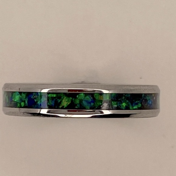 Emerald opal and tungsten carbide - Picture 5 of 5